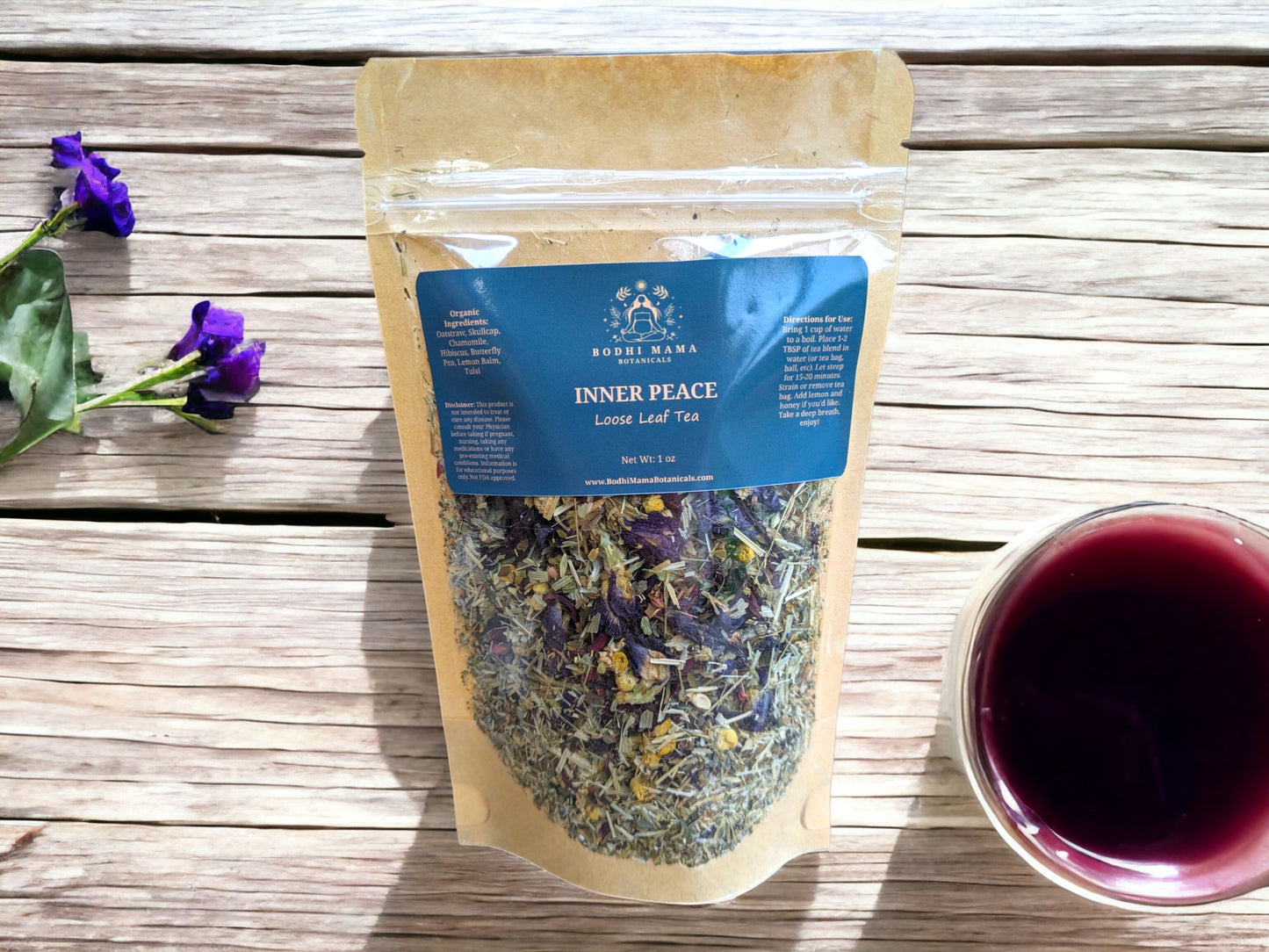 Inner Peace Tea Blend || Organic Loose Leaf Herbal Tea || Caffeine Free