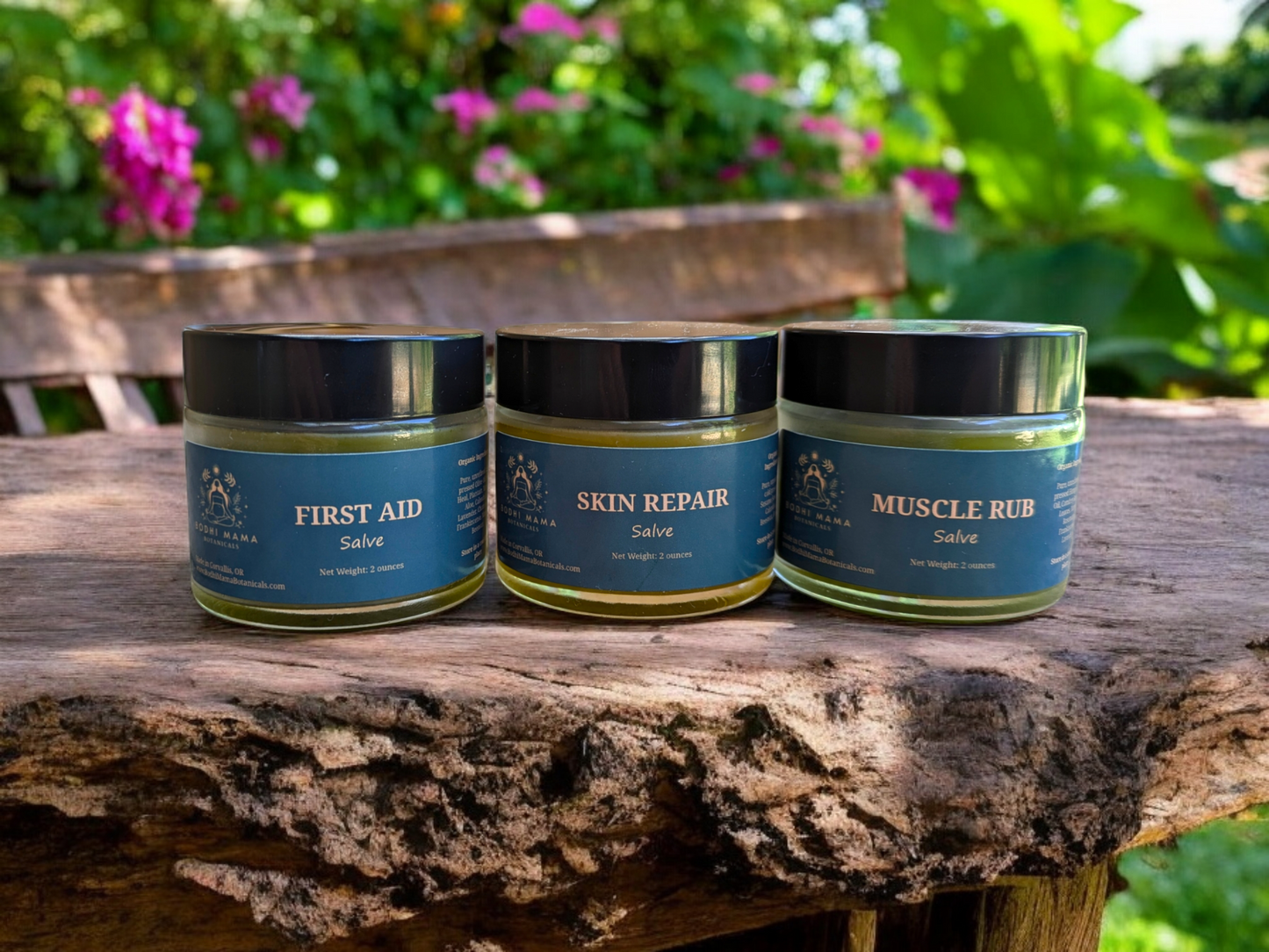 Herbal Salve Trio Set - First Aid, Skin Repair, Muscle Rub || Organic Skin Care || Gift Set