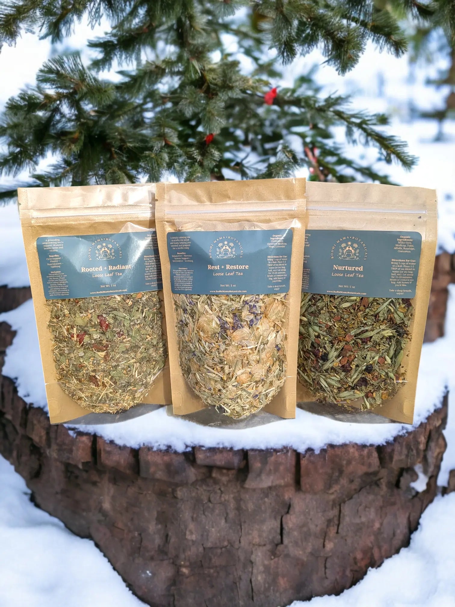 Tea Lovers Gift Set - A Trio of Exquisite Blends for Every Palate || Organic Loose Leaf Herbal Tea Bodhi Mama Botanicals